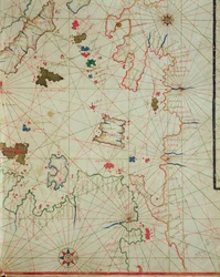 Der Peloponnes mit der Insel Limnos, aus einem nautischen Atlas, 1646 (Detail)